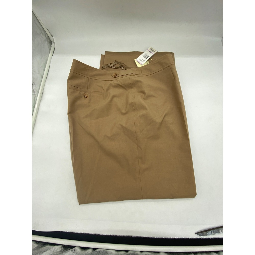 Jones New York Collection Woman 22W Camel Tan Wool Blend Straight Dress Pant NWT
